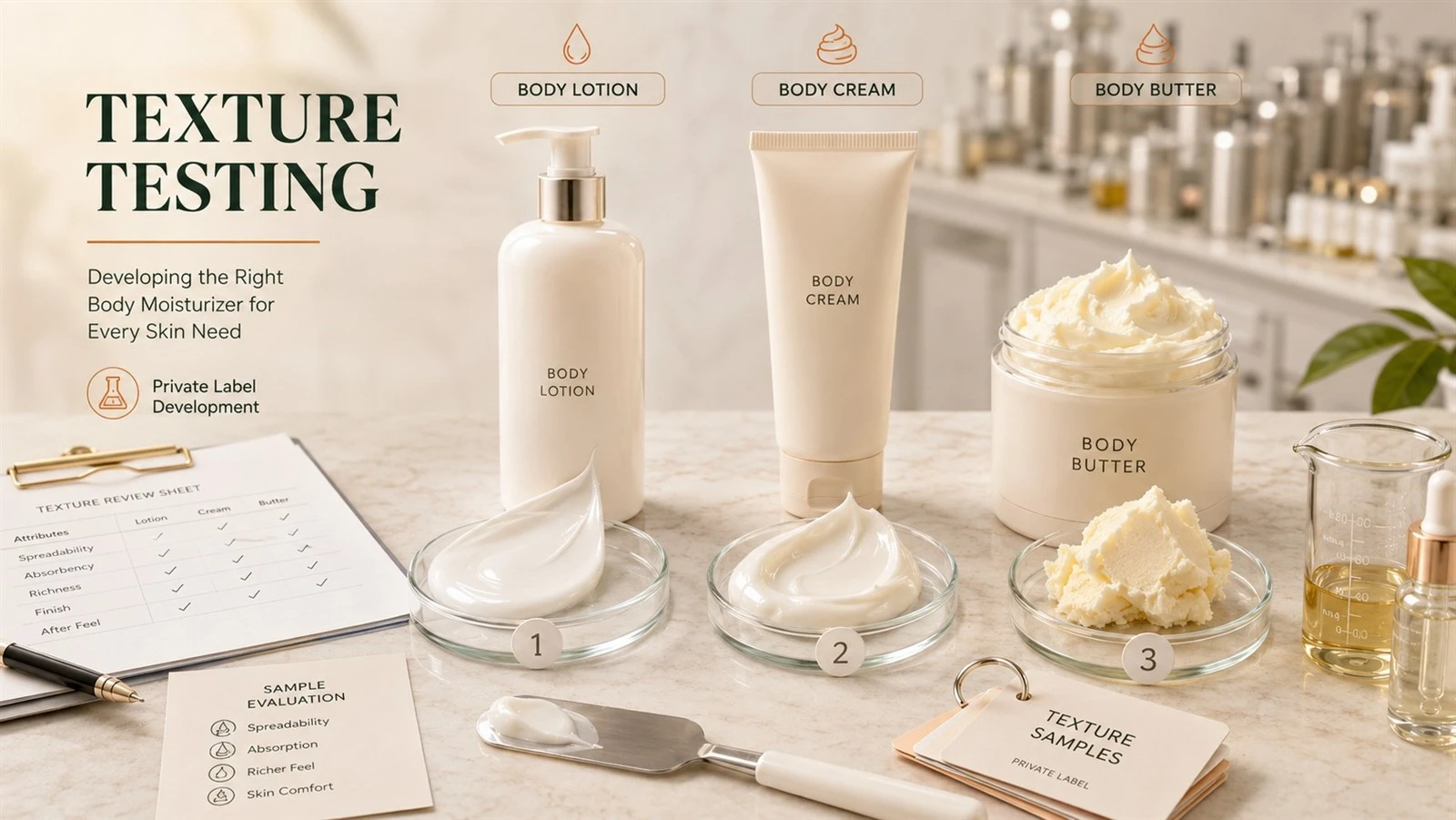 body lotion cream and body butter texture testing for private label brands body lotion cream and body butter texture testing for private label brands